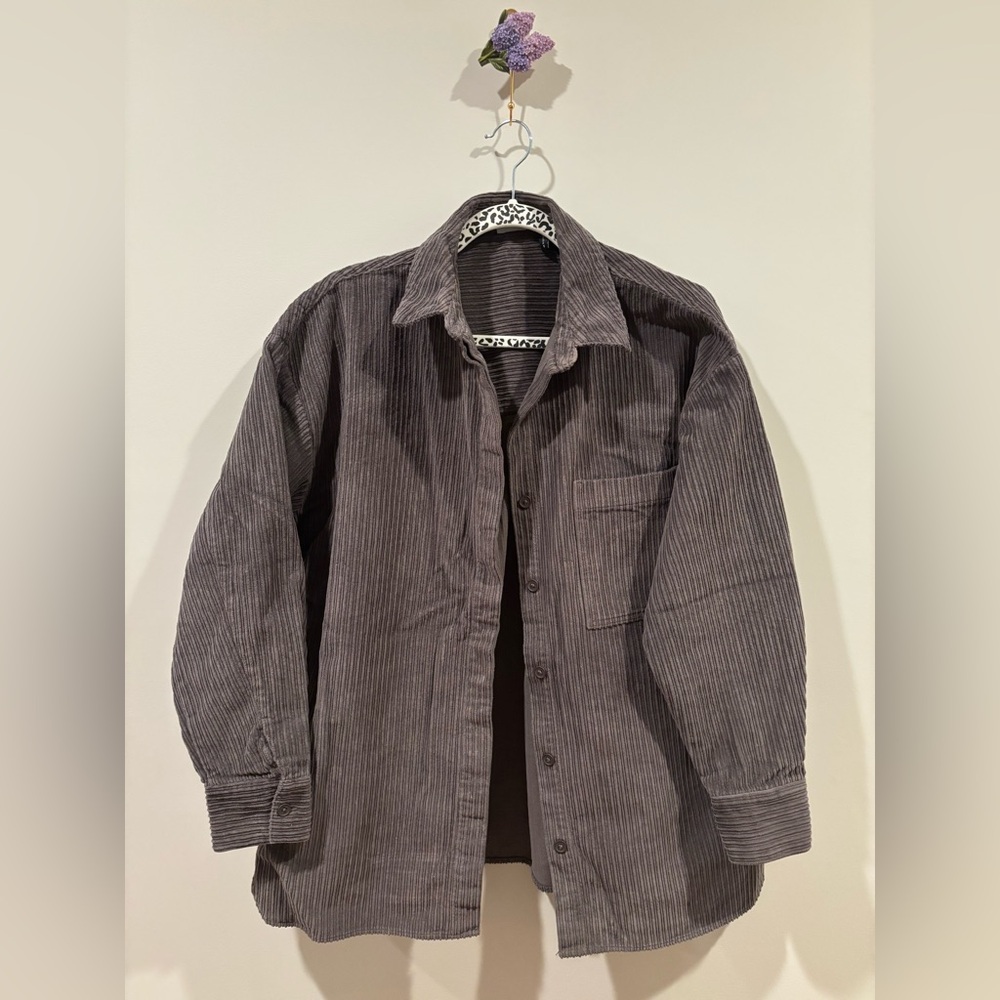 ASOS Charcoal Corduroy Shirt Jacket